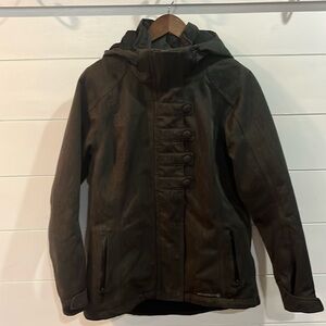 Merrill Women’s medium charcoal grey hooded winter coat